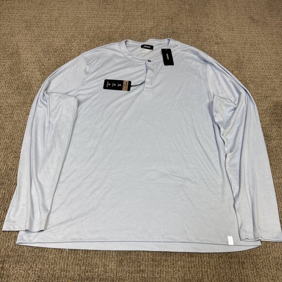 Alfani Henley T-Shirt Blue Long Sleeve Men’s Size XXL NWT - Picture 1 of 11